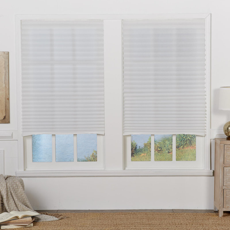 Symple Stuff Temporary SemiSheer White Pleated Shade & Reviews Wayfair